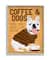 Stupell Industries Coffee and Dogs Phrase French Bulldog Café Pet in Gray Frame Wall Art